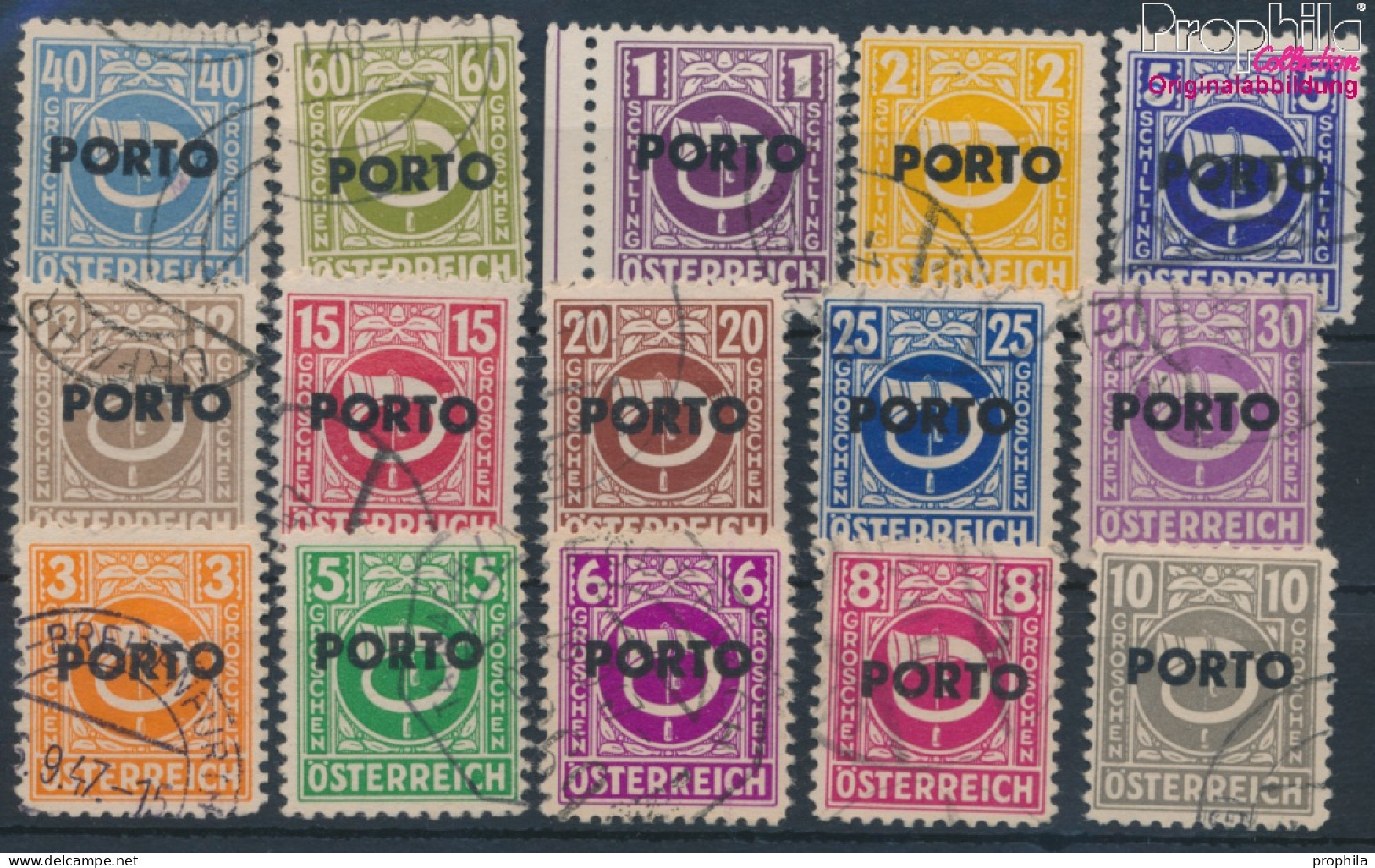 Österreich P189-P203 (kompl.Ausg.) Gestempelt 1946 Portomarken (10405033 - Usados