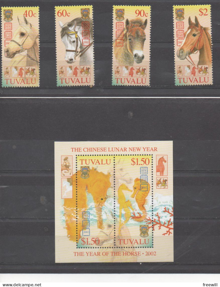 Tuvalu Year Of The Horse - Année Du Cheval XXX 2002 - Tuvalu (fr. Elliceinseln)