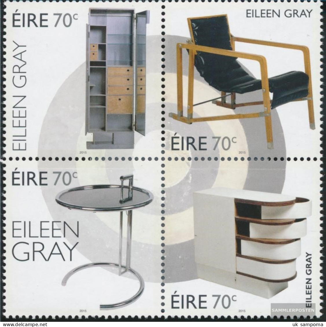 Ireland 2145-2148 Block Of Four (complete Issue) Unmounted Mint / Never Hinged 2015 Eileen Gray - Nuovi