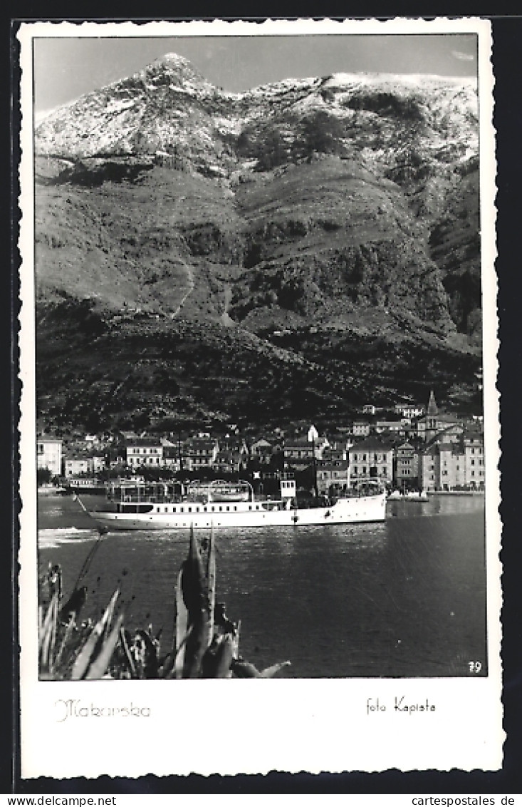 AK Makarska, Panorama Mit Dampfer  - Kroatië