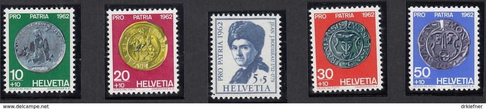 SCHWEIZ  751-755,  Postfrisch **, Pro Patria 1962, Münzen - Neufs