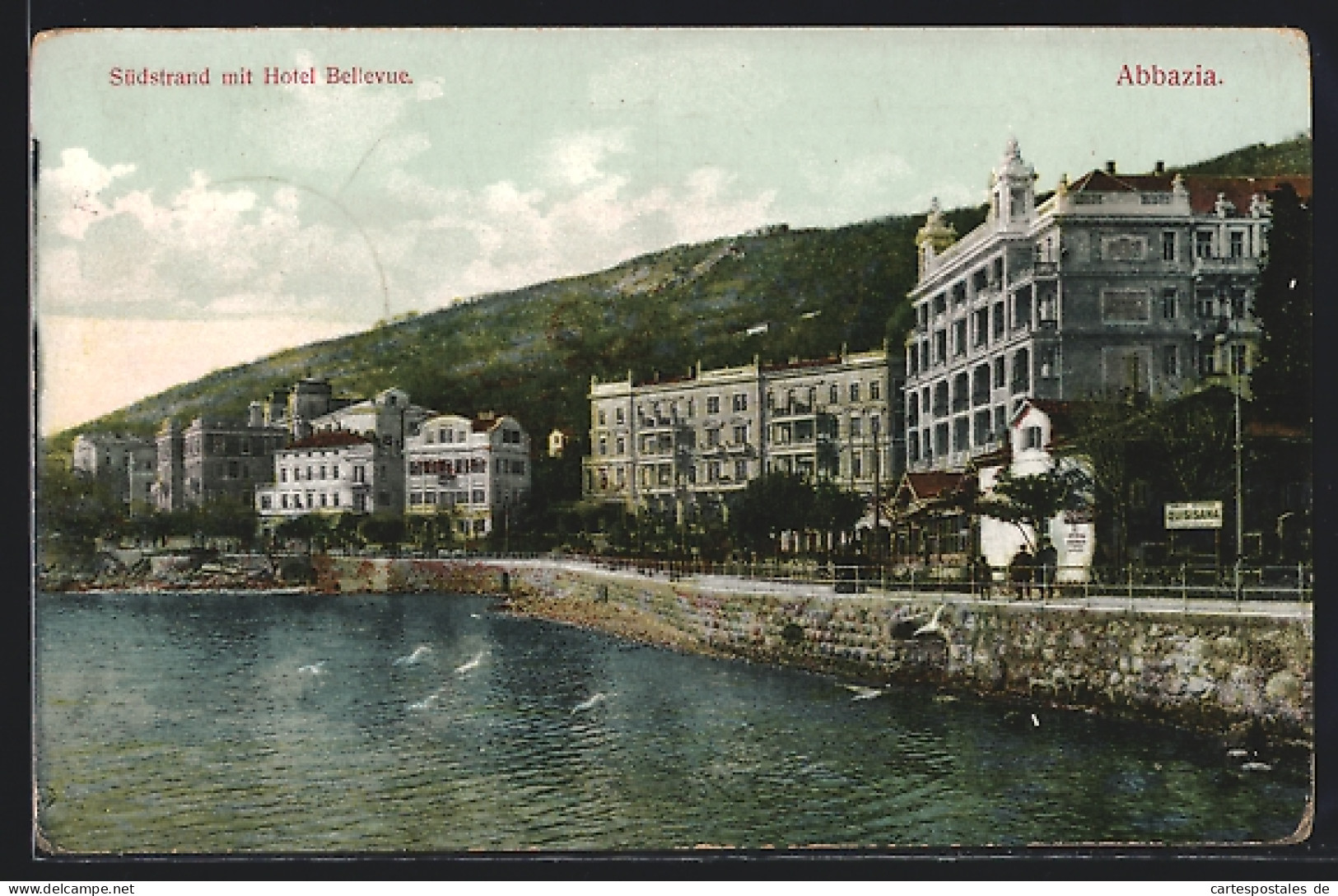 AK Abbazia, Südstrand Mit Hotel Bellevue  - Kroatië