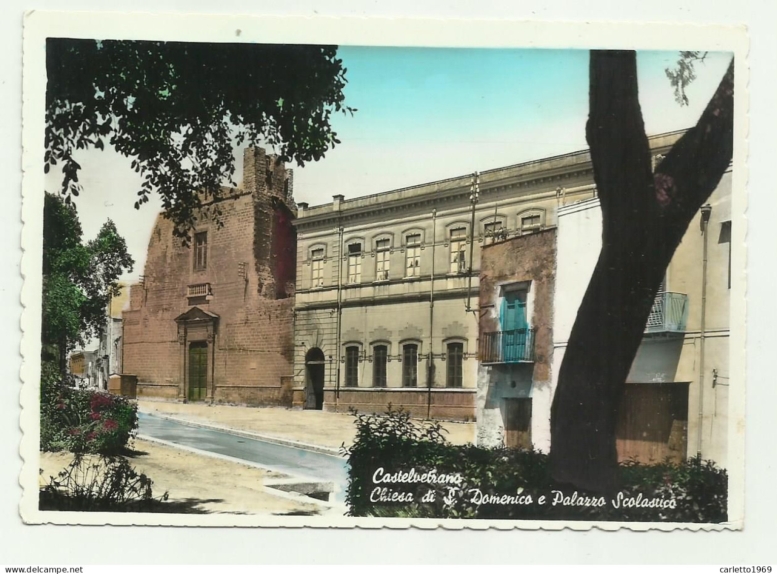 CASTELVETRANO - CHIESA DI S.DOMENICO E PALAZZO SCOLASTICO - VIAGGIATA FG - Trapani