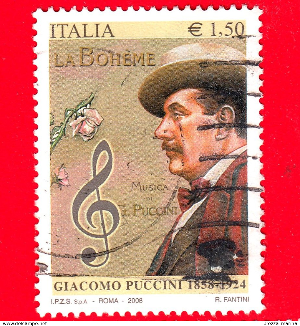 ITALIA - Usato - 2008 - 150º Anniversario Della Nascita Di Giacomo Puccini - La Boheme - 1.50 - 2001-10: Afgestempeld