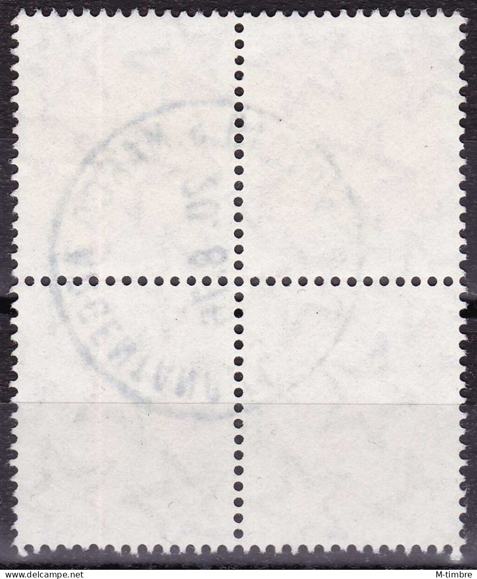 Italie YT 1005 Mi 1265 Année 1968-72 (Used °) (Filigrane étoile) Monnaie De Syracuse (Bloc De 4) (2 Scan) - 1946-60: Oblitérés