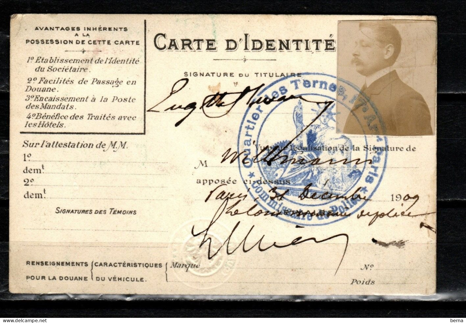 CARTE 1912 ABONNEMENT AU TOURING CLUB DE FRANCE - Mitgliedskarten