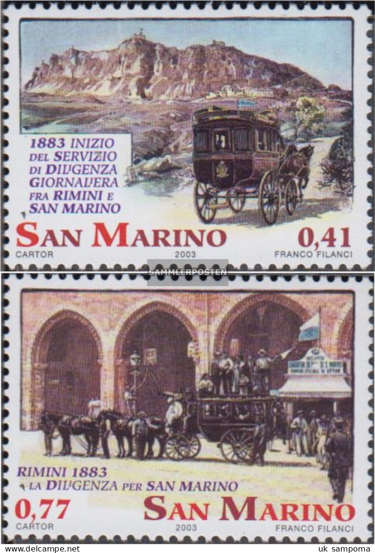 San Marino 2103-2104 (complete Issue) Unmounted Mint / Never Hinged 2003 Postkutschenlinie - Unused Stamps