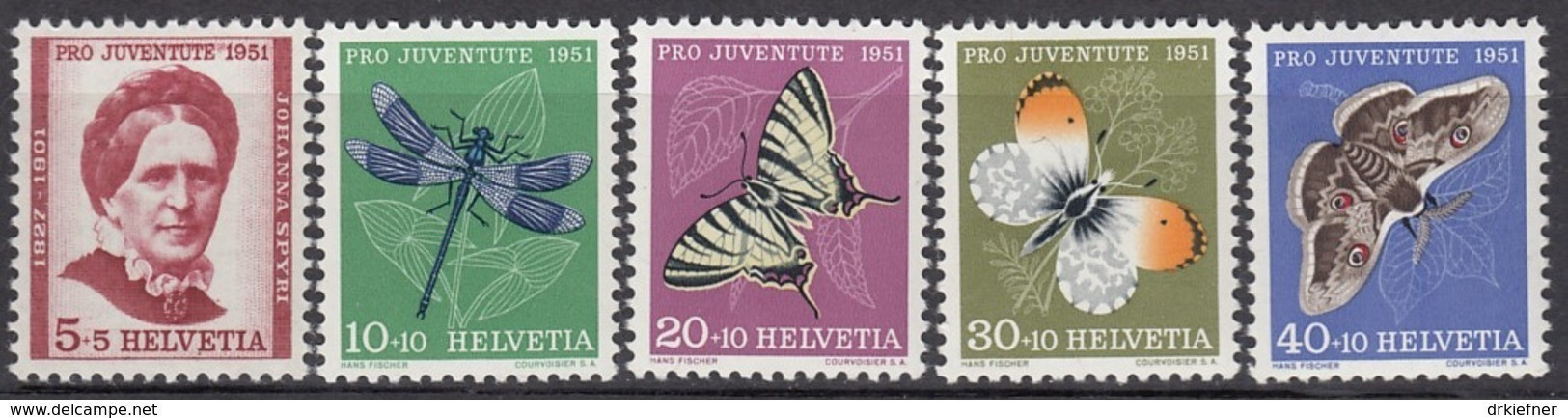 SCHWEIZ  561-565,  Postfrisch **, Pro Juventute 1951, Insekten - Nuevos