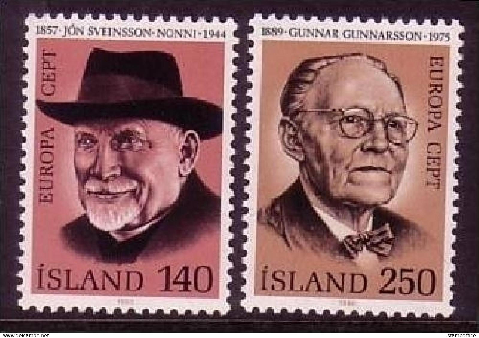 ISLAND MI-NR. 552-553 POSTFRISCH(MINT) EUROPA 1980 PERSÖNLICHKEITEN SCHRIFTSTELLER - 1980