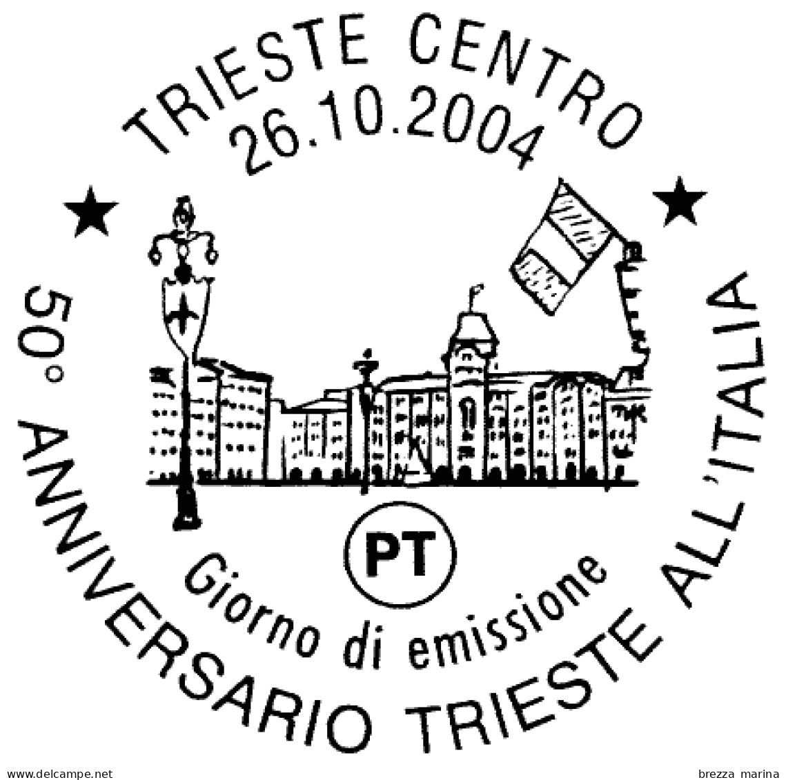 ITALIA - Usato - 2004 - 50 Anni Della Restituzione Della Città Di Trieste All'Italia - Piazza Dell'unità - 0,45 - 2001-10: Used
