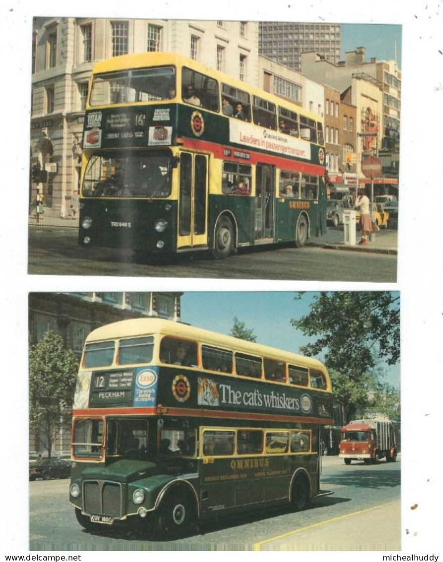 2   POSTCARDS PUBLISHED BY LONDON TRANSPORT MUSEUM   LONDON OMNIBUS - Autobus & Pullman