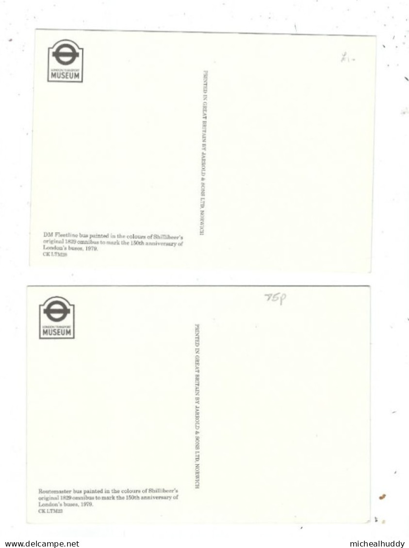2   POSTCARDS PUBLISHED BY LONDON TRANSPORT MUSEUM   LONDON OMNIBUS - Busse & Reisebusse