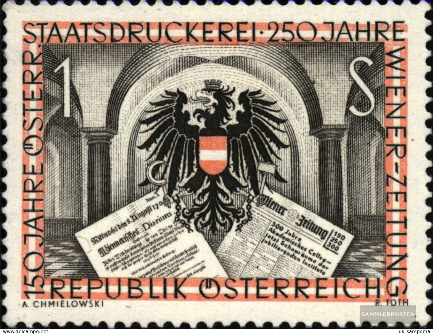 Austria 1011 (complete Issue) Unmounted Mint / Never Hinged 1954 Staatsdruckerei - Ungebraucht