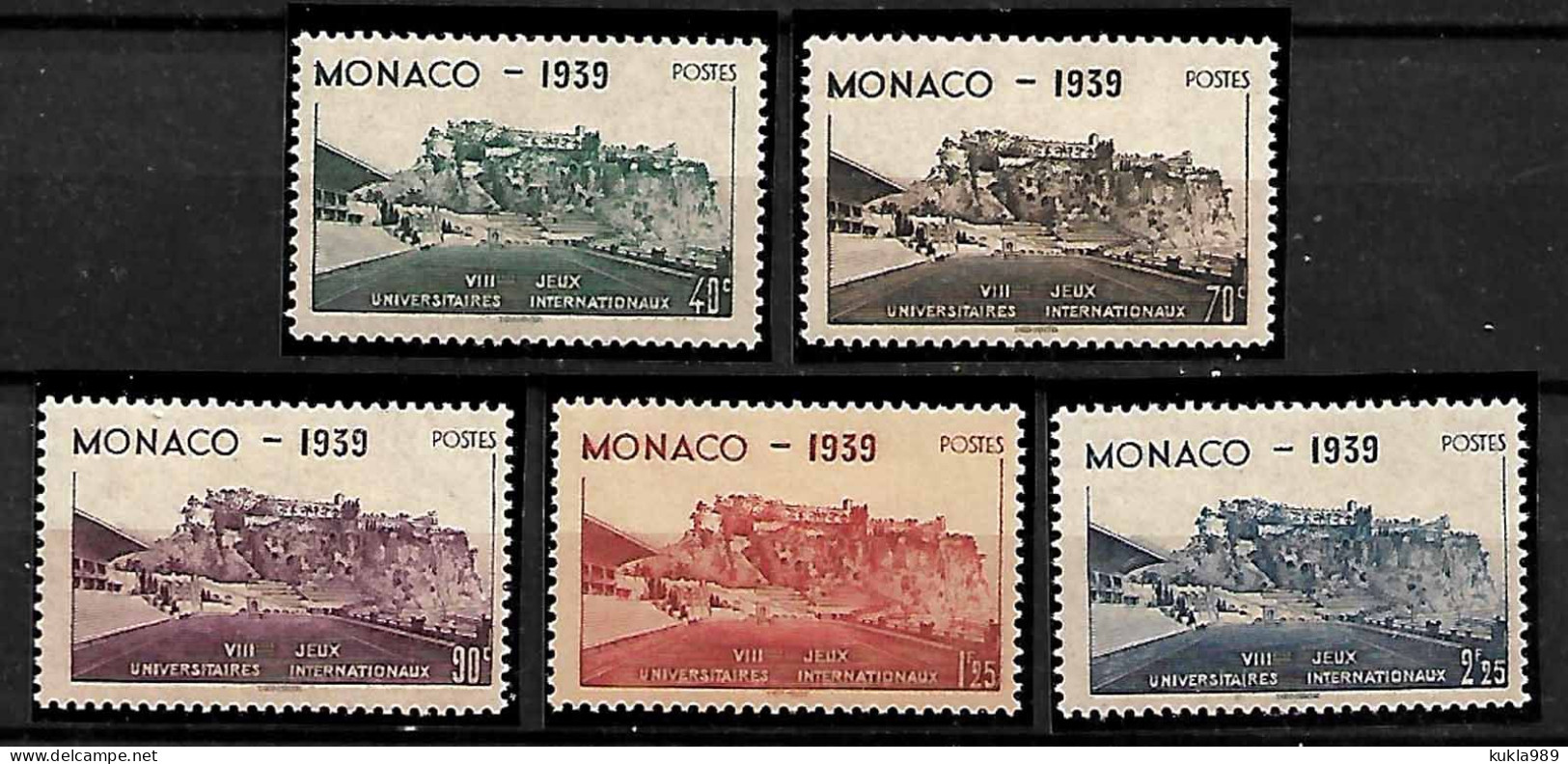 MONACO STAMPS 1939 , Sc.#177-181, MNH - Unused Stamps