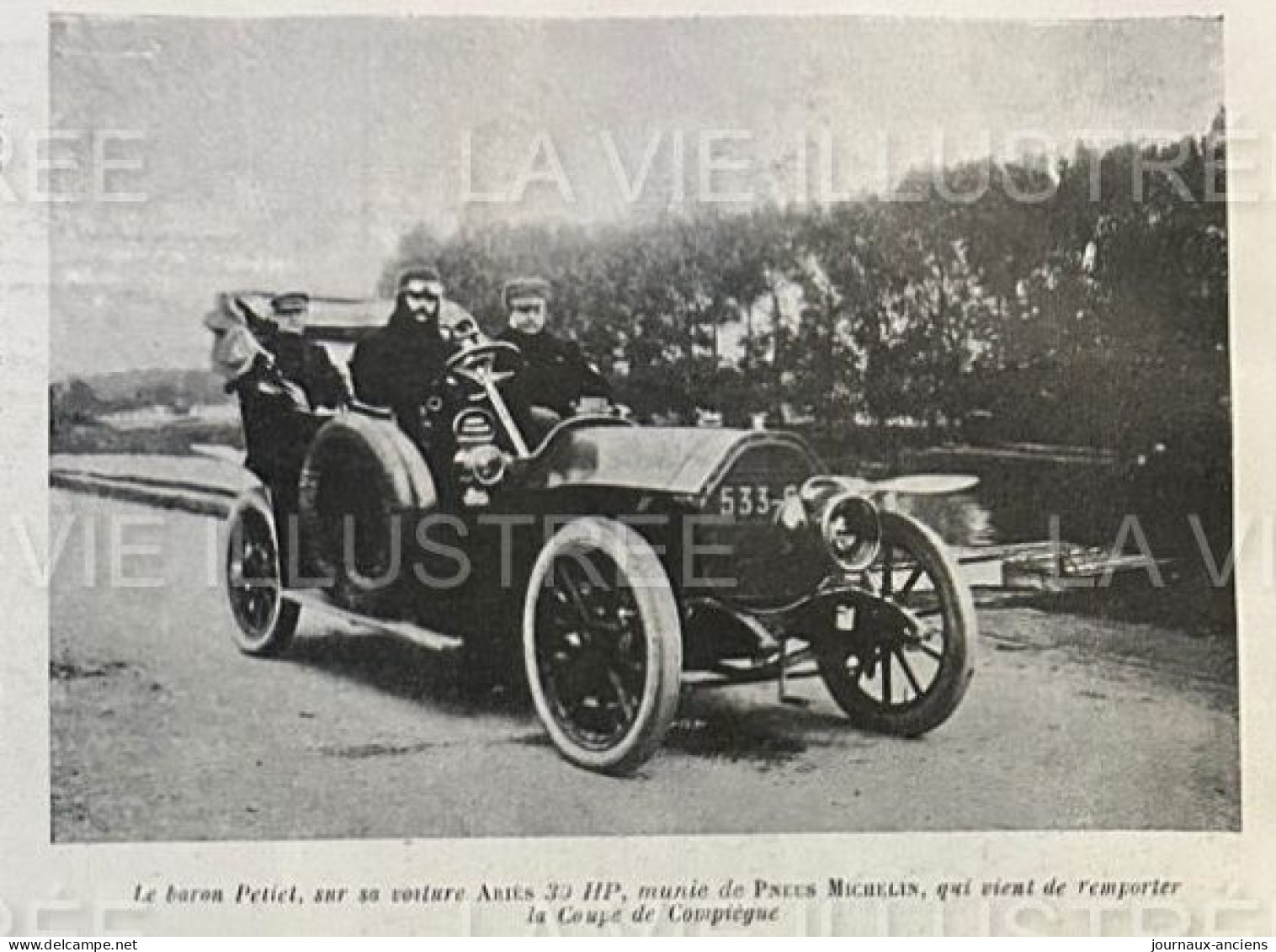 1905 COURSE AUTOMOBILE - LE KILOMETRE DE COTE DE GAILLON - COUPE DE COMPIÉGNE - DOURDAN - VANDERBILT - LA VIE ILLUSTRÉE - 1900 - 1949