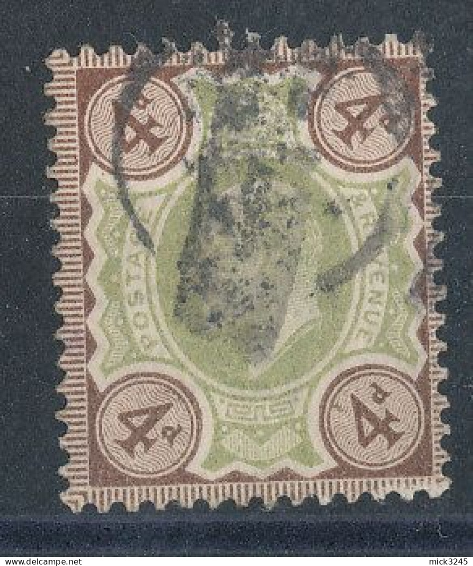 GB  N°97 Victoria 4p Brun Et Vert De 1887-1900 - Used Stamps