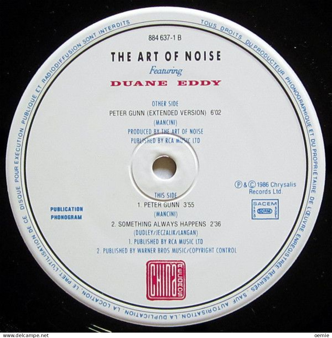 THE ART OF NOISE  FEATURING DUANE EDDY   PETER GUNN - 45 G - Maxi-Single