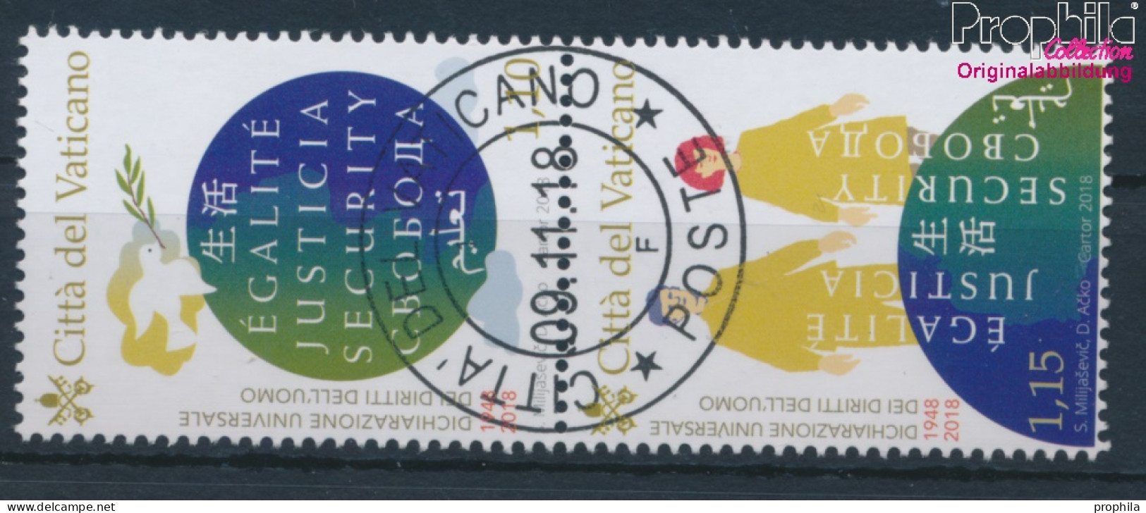 Vatikanstadt 1943-1944 Paar (kompl.Ausg.) Gestempelt 2018 Allgemeine Erklärung Der Menschenre (10405928 - Used Stamps