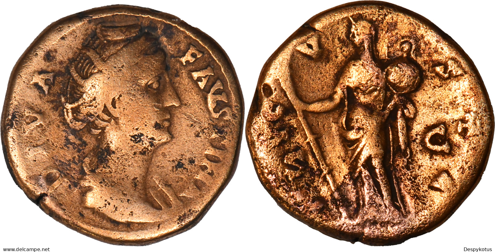 ROME - Sesterce - FAUSTINE MERE - Augusta - Vesta - 147 AD - TRES RARE - RIC.1225 - 19-210 - The Anthonines (96 AD To 192 AD)