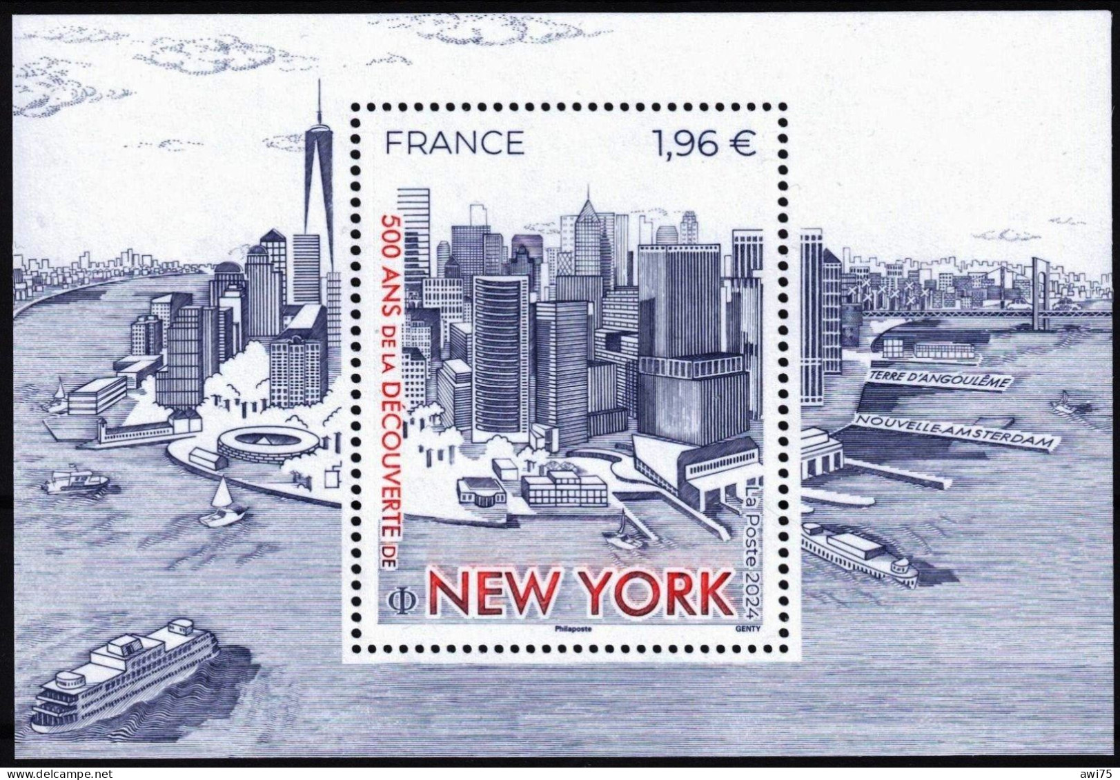 "500 Ans De La Découverte De New-York" 2024 - Unused Stamps