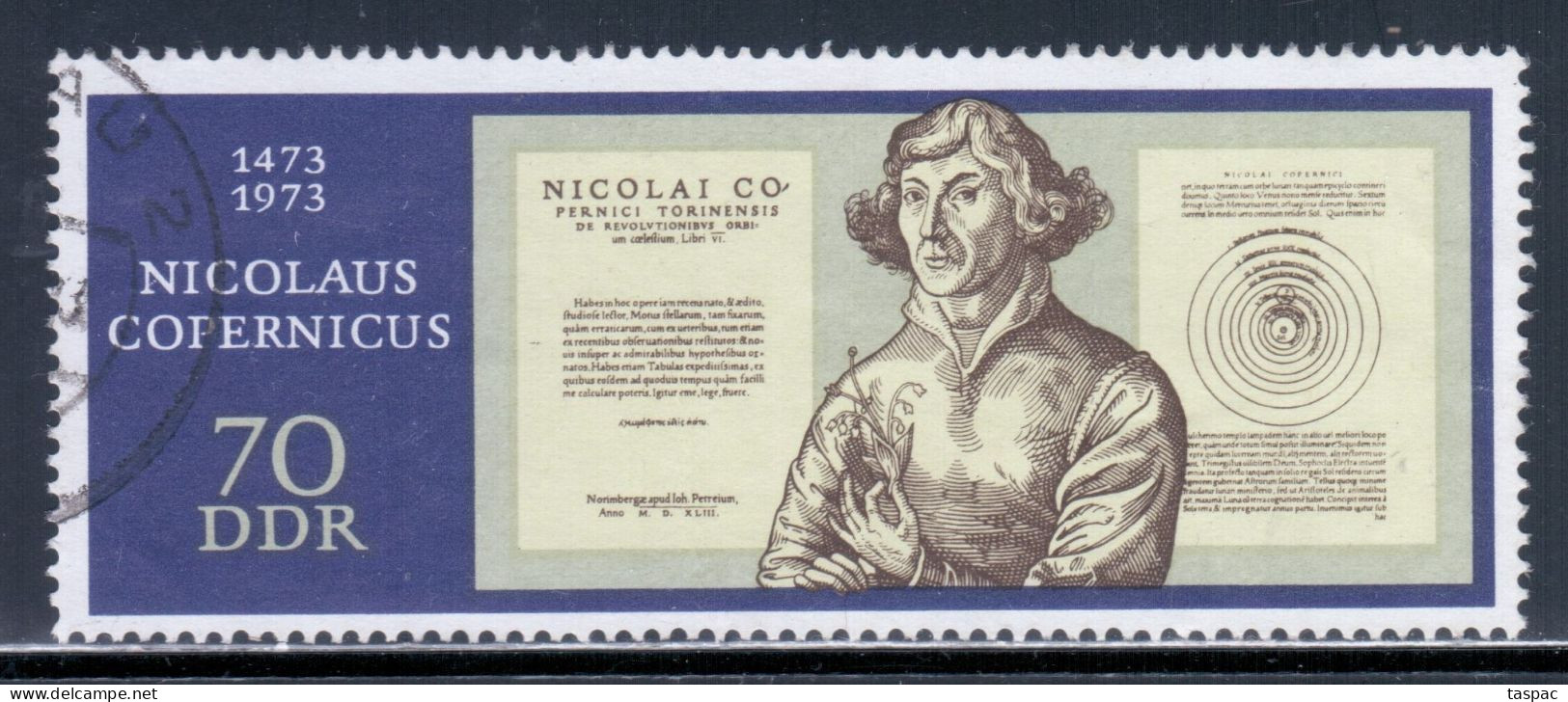 East Germany / DDR 1973 Mi# 1828 Used - 500th Anniv. Of The Birth Of Nicolaus Copernicus / Space - Europe