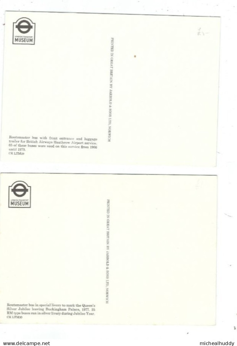 2   POSTCARDS PUBLISHED BY LONDON TRANSPORT MUSEUM   BUSES IN LONDON - Bus & Autocars