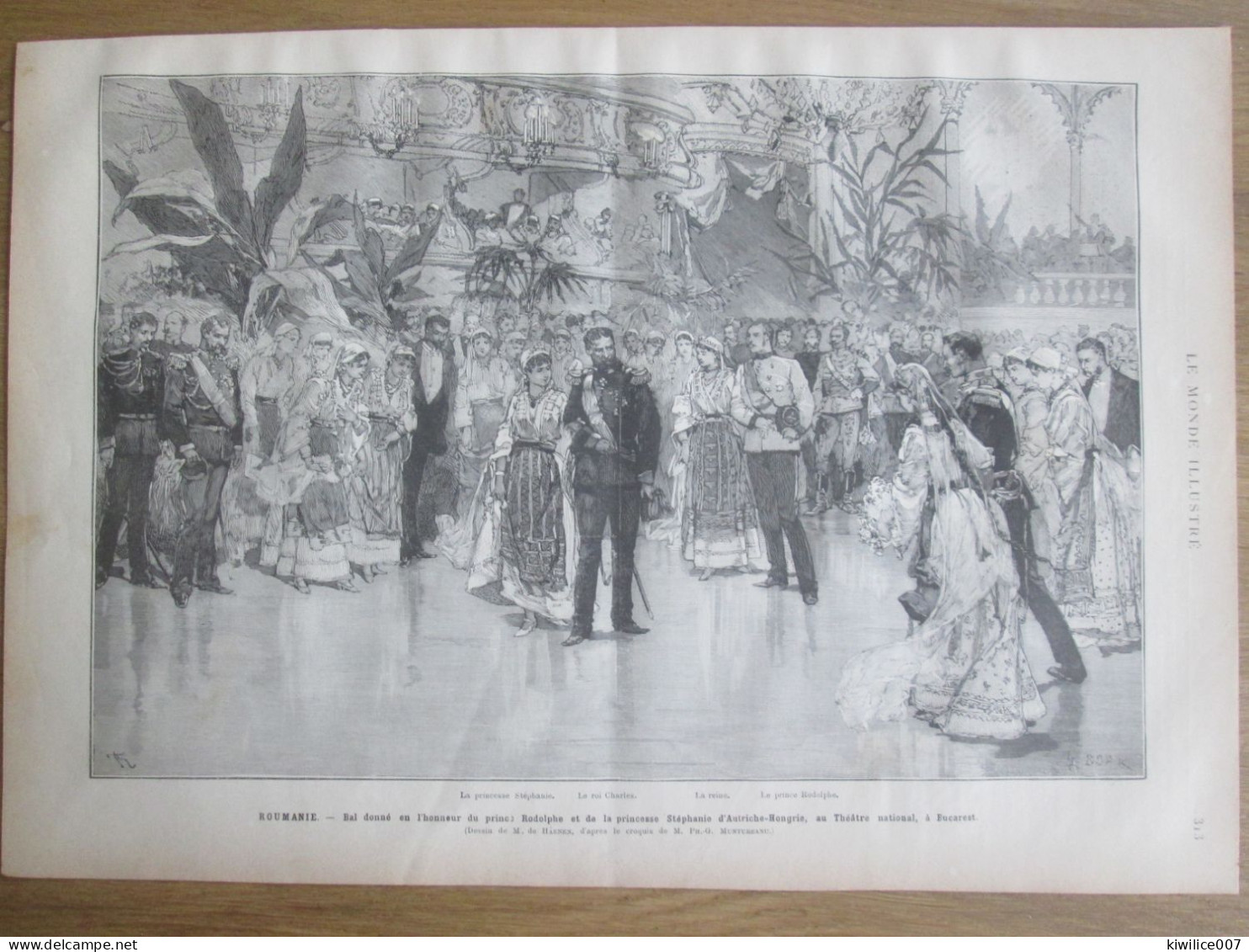 1884 ROUMANIE   Bal Donné  Prince Rodolphe  Princesse STEPHANIE   D AUTRICHE HONGRIE   BUCAREST - Stiche & Gravuren