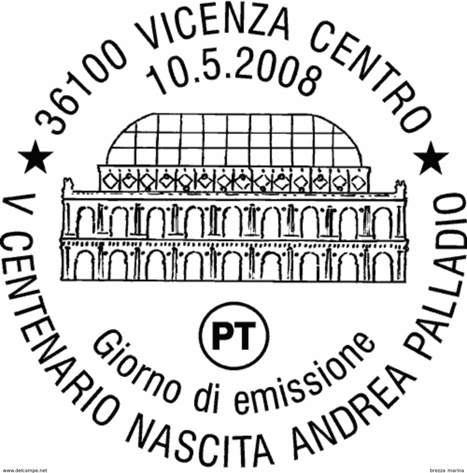ITALIA - Usato - 2008 - 5º Centenario Della Nascita Di Andrea Palladio - Basilica Di Vicenza - 0,65 - 2001-10: Afgestempeld