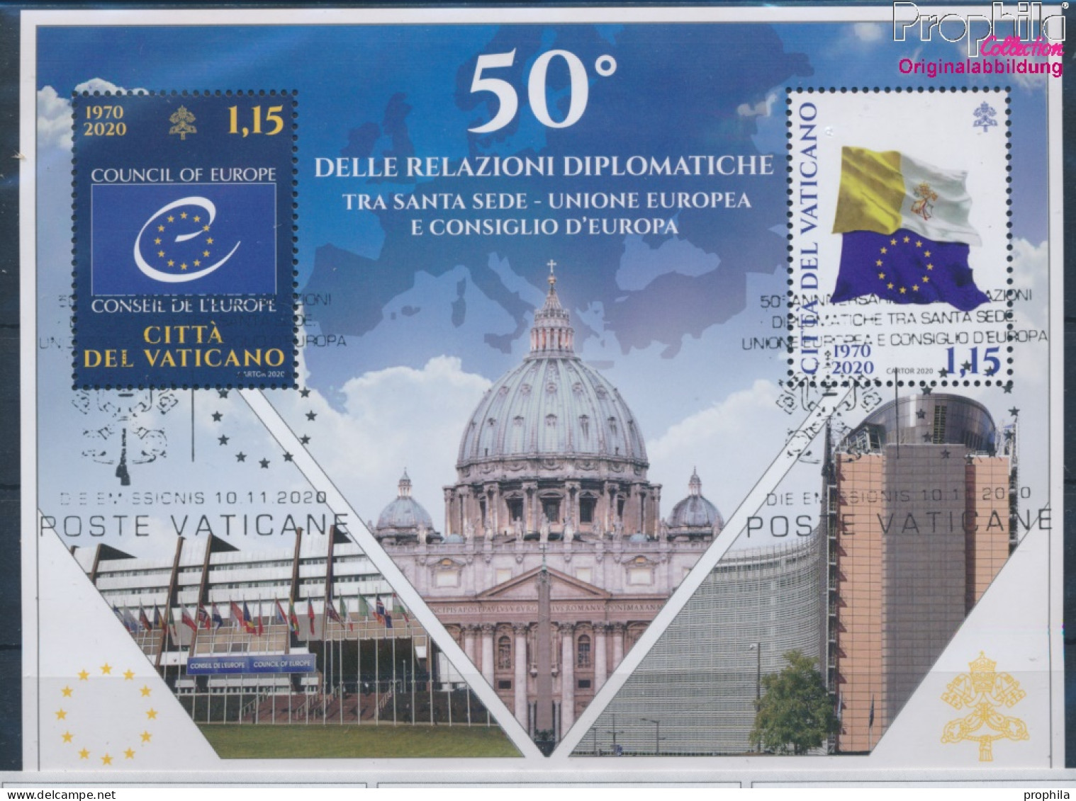 Vatikanstadt Block69 (kompl.Ausg.) Gestempelt 2020 Dipl. Beziehung Mit Der Europ. Unio (10405893 - Usados