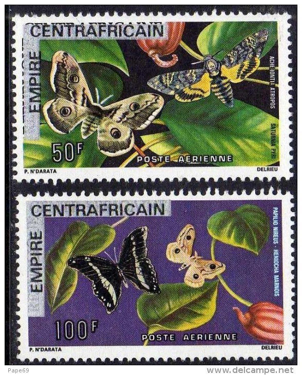 Centrafricaine P. A.  N° 181 / 82 XX Timbres Papillons Surchargés, Les 2 Valeurs Sans Charnière, TB - Central African Republic