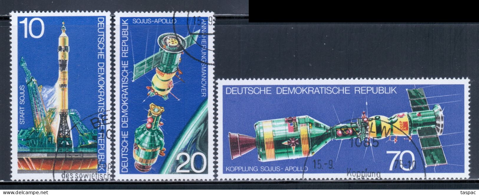 East Germany / DDR 1975 Mi# 2083-2085 Used - Apollo Soyuz Space Test Project - Europa