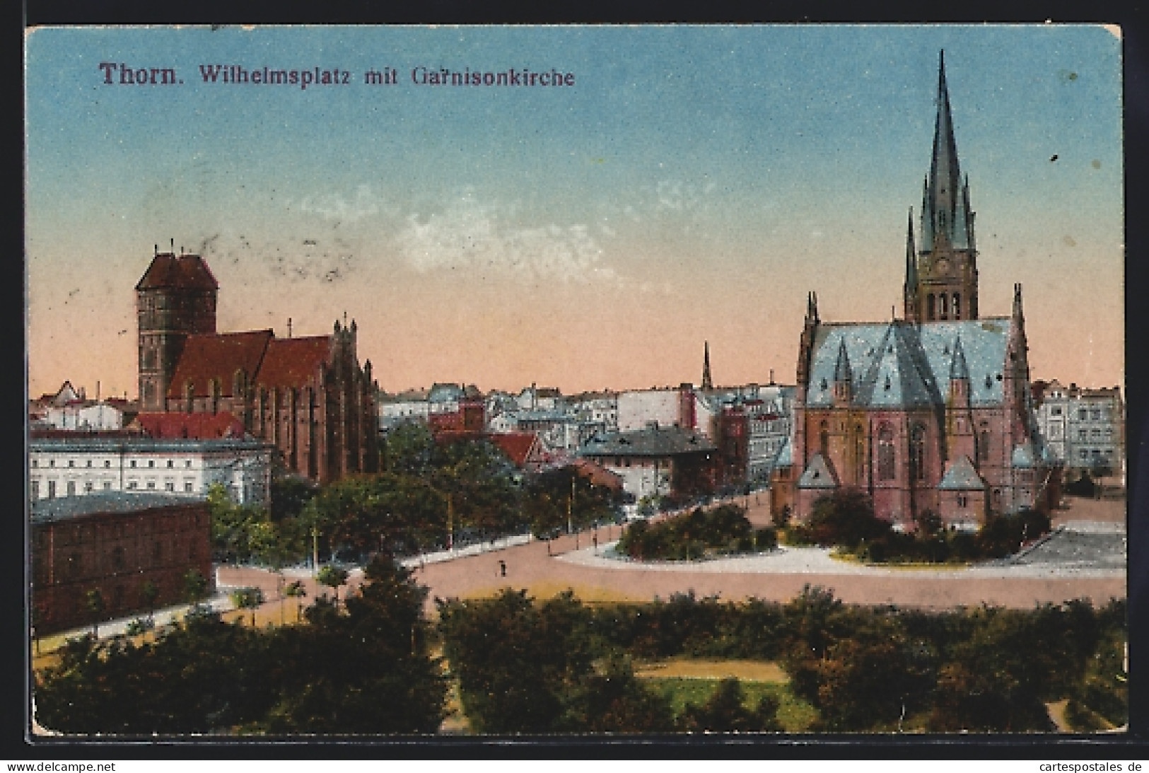 AK Thorn, Wilhelmsplatz Mit Garnisonkirche  - Westpreussen