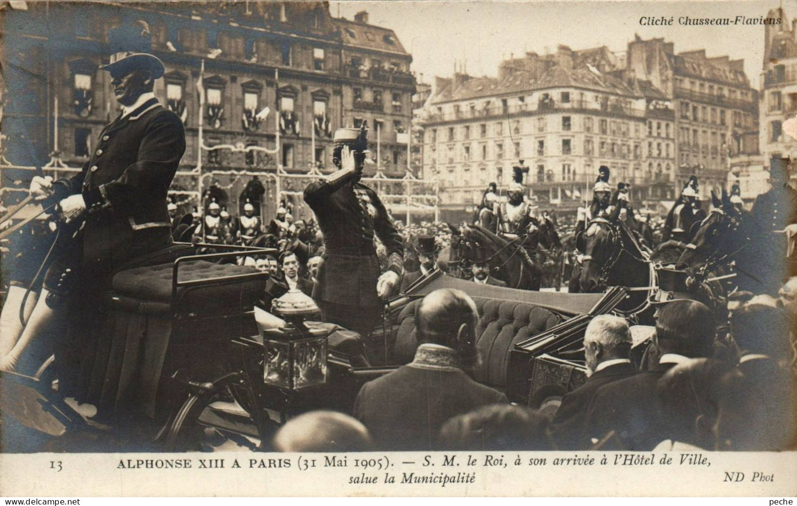 N°1717 W -cpa Visite Du Roi Alphonse XIII (roi D'Espagne) à Paris - Familles Royales