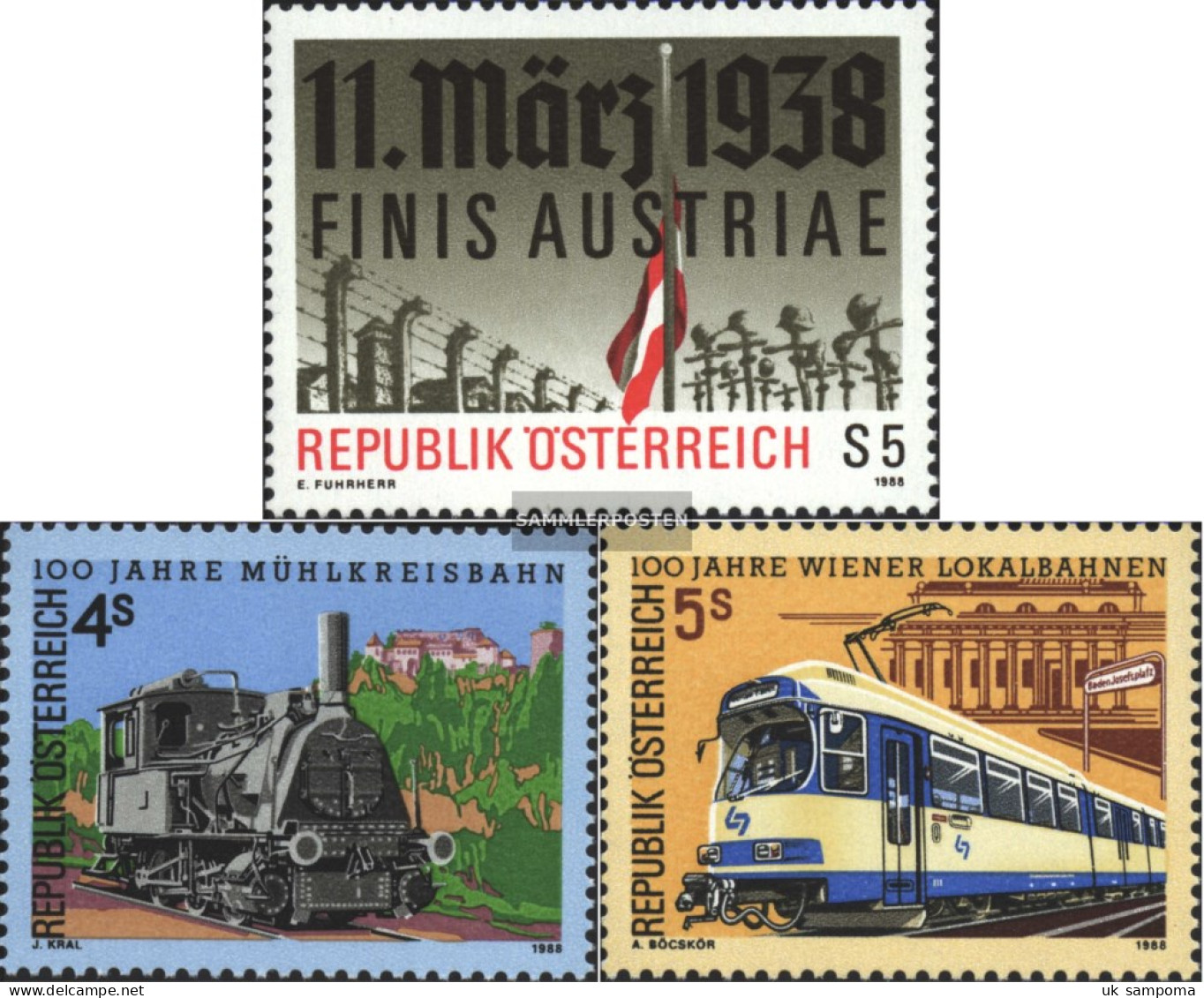 Austria 1914,1916-1917 (complete.issue) Unmounted Mint / Never Hinged 1988 Mühlkreis Train, Connection - Neufs