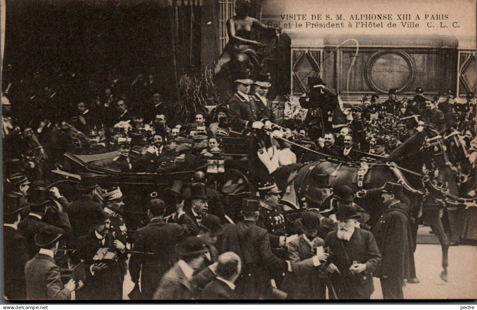 N°1718 W -cpa Visite Du Roi Alphonse XIII (roi D'Espagne) à Paris - Familles Royales