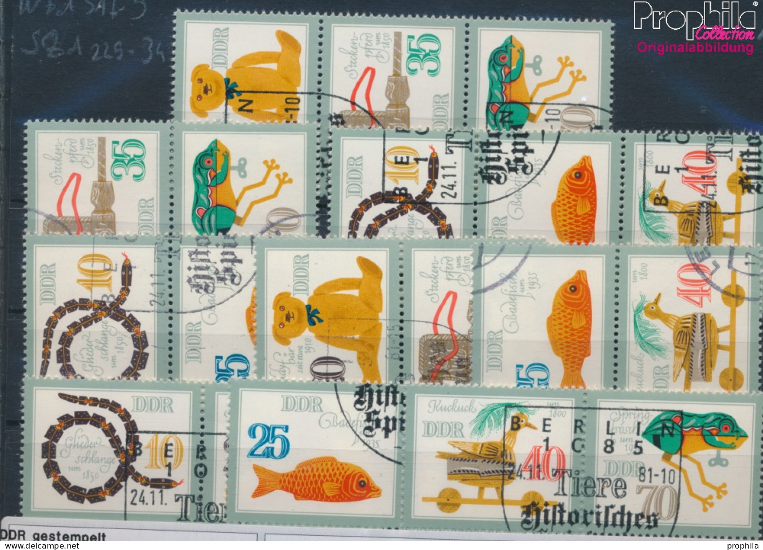 DDR WZd517-WZd519, SZd229-SZd234 (kompl.Ausg.) Gestempelt 1981 Historisches Spielzeug (II): Tiere (10405723 - Used Stamps