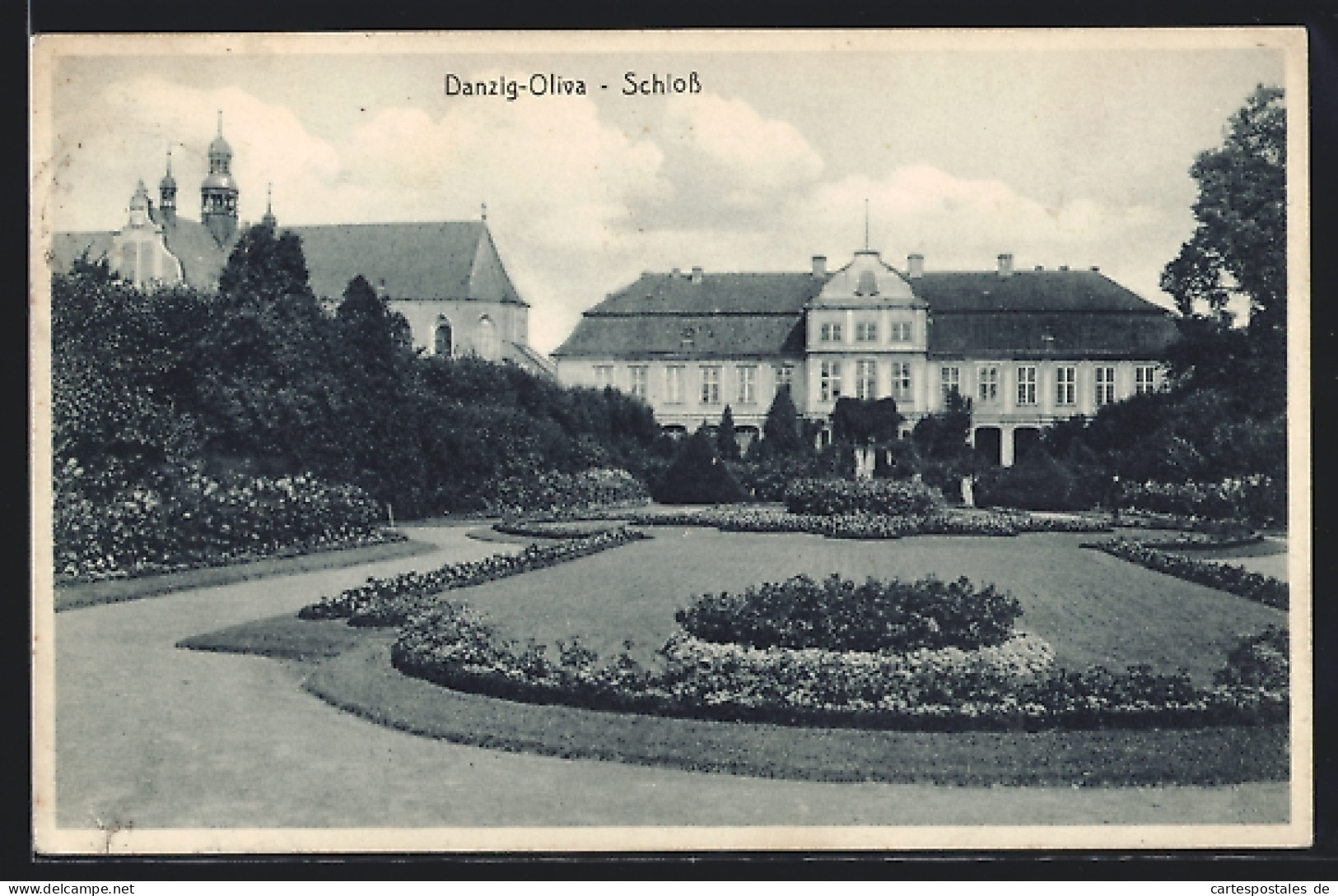 AK Danzig-Oliva, Schloss Mit Park  - Westpreussen
