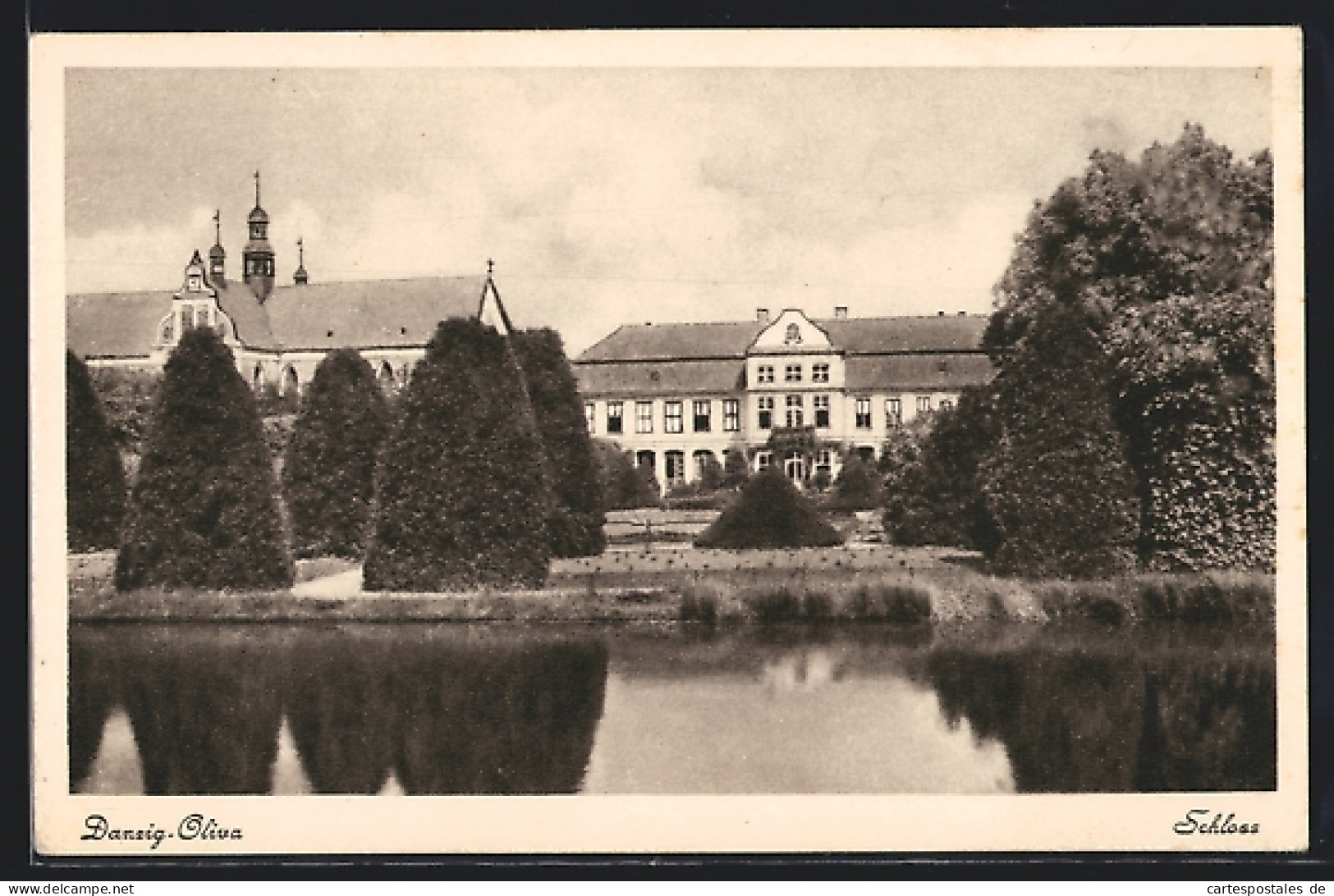 AK Danzig-Oliva, Schloss Mit Parkanlagen  - Westpreussen