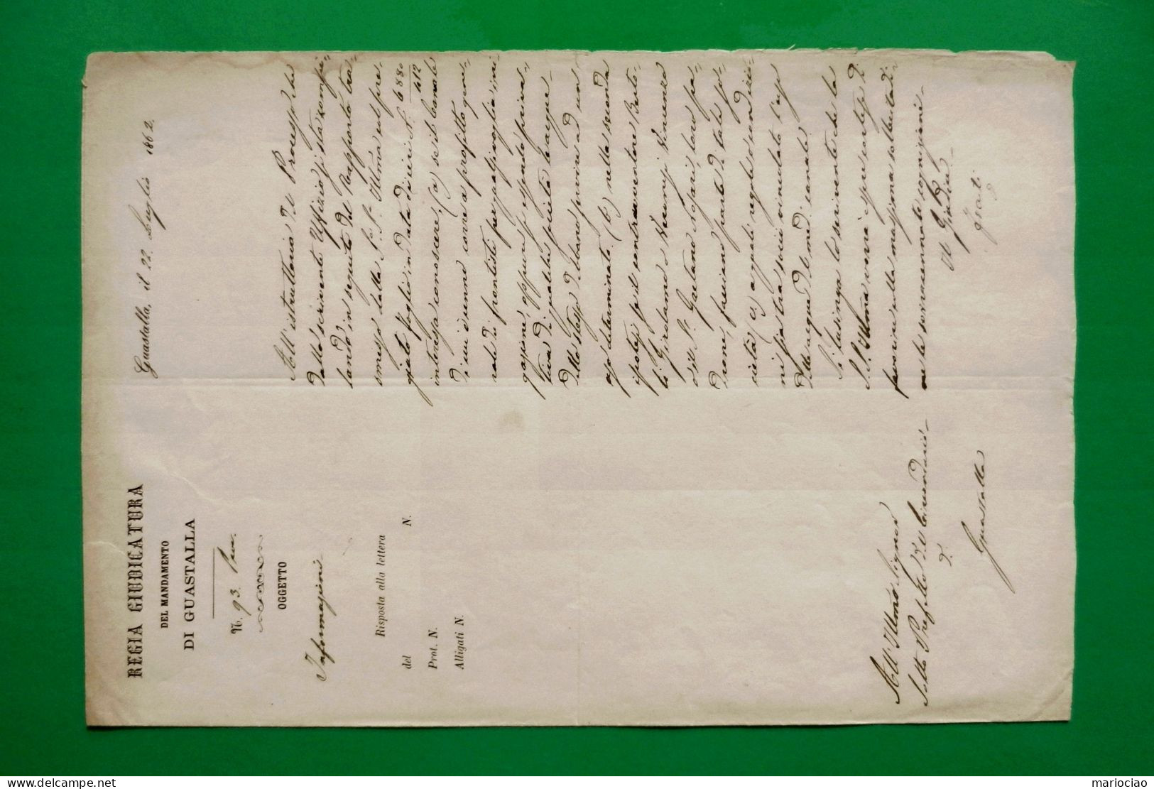 D-IT Guastalla 1862 - Regia Giudicataria Di Guastalla - Historische Documenten