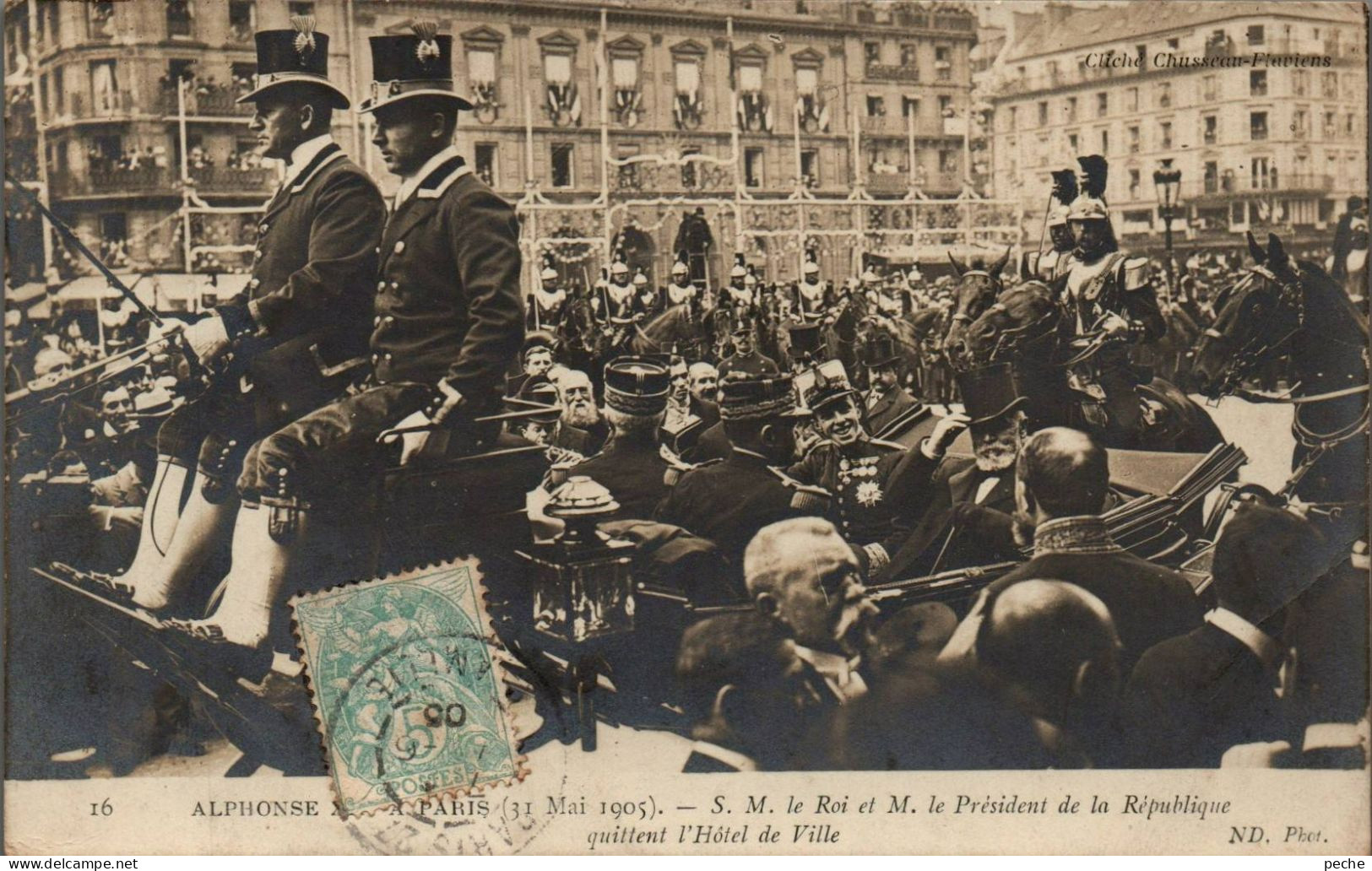 N°1720 W -cpa Visite Du Roi Alphonse XIII (roi D'Espagne) à Paris - Koninklijke Families
