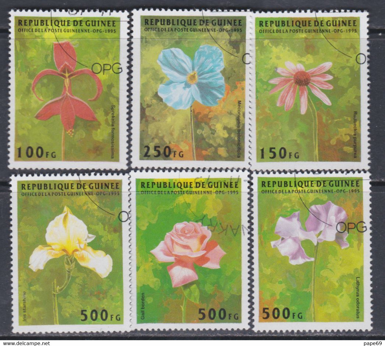 Guinée  N° 1060 / 65 O Flore : Fleurs La Série Des 6 Valeurs Oblitérations Légères, TB - Guinea (1958-...)