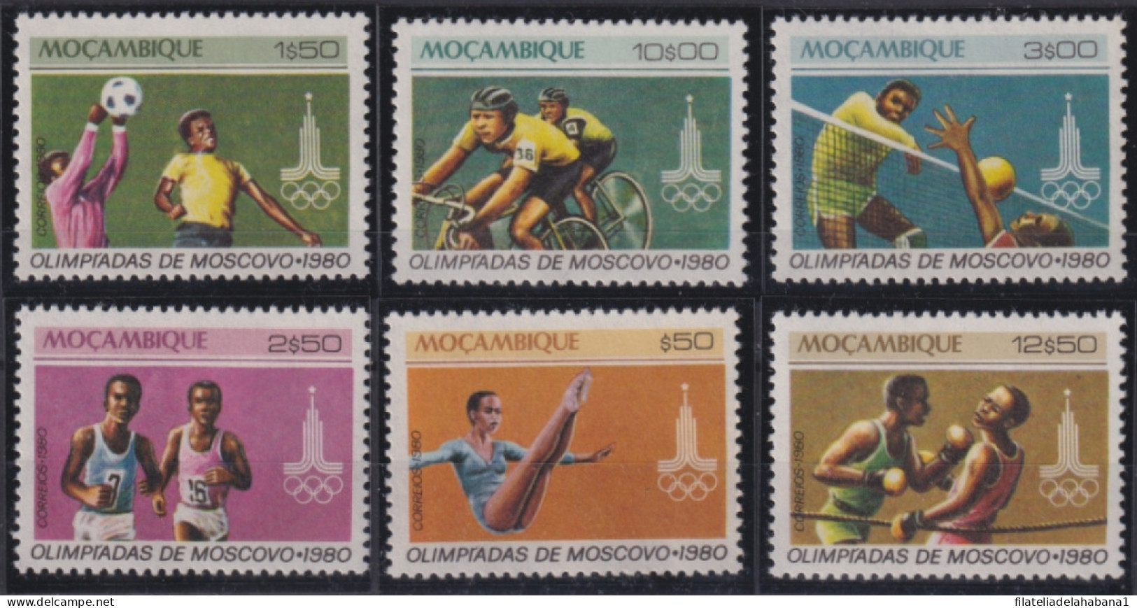 F-EX50250 MOZAMBIQUE MNH 1980 OLYMPIC GAMES MOSCOW CYCLING BOXING ATHLETISM BASKET.  - Ete 1980: Moscou