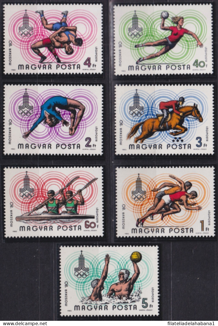 F-EX50236 HUNGARY MNH 1980 OLYMPIC GAMES MOSCOW EQUESTRIAN WATERPOLO ATHLETISM. - Sommer 1980: Moskau
