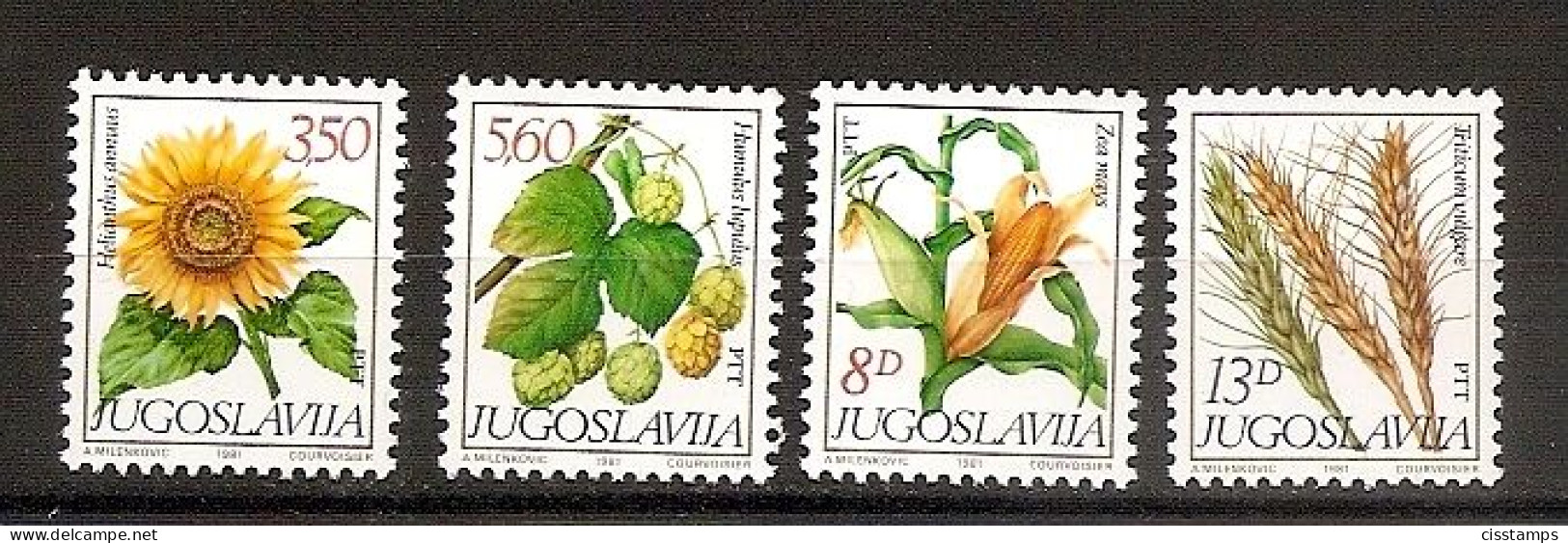 Yugoslavia 1981●Flora●Hops●Sunflower●Corn●Mais●MNH - Agriculture