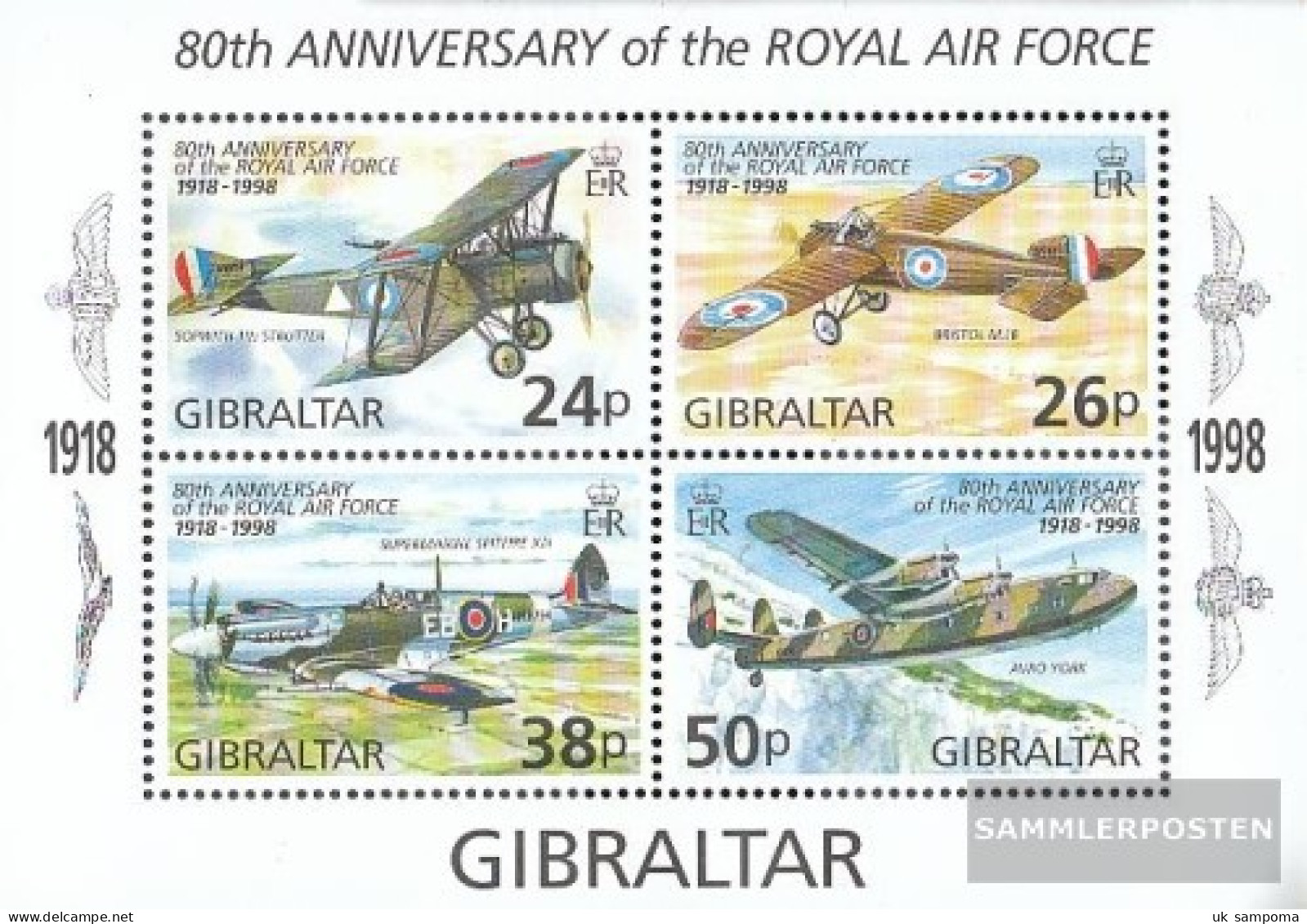 Gibraltar Block33 (complete Issue) Unmounted Mint / Never Hinged 1998 RAF - Gibraltar