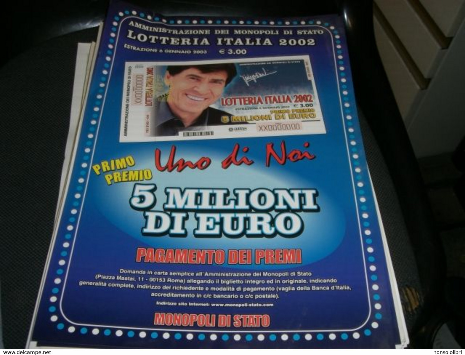LOCANDINA LOTTERIA ITALIA 2002 - Biglietti Della Lotteria