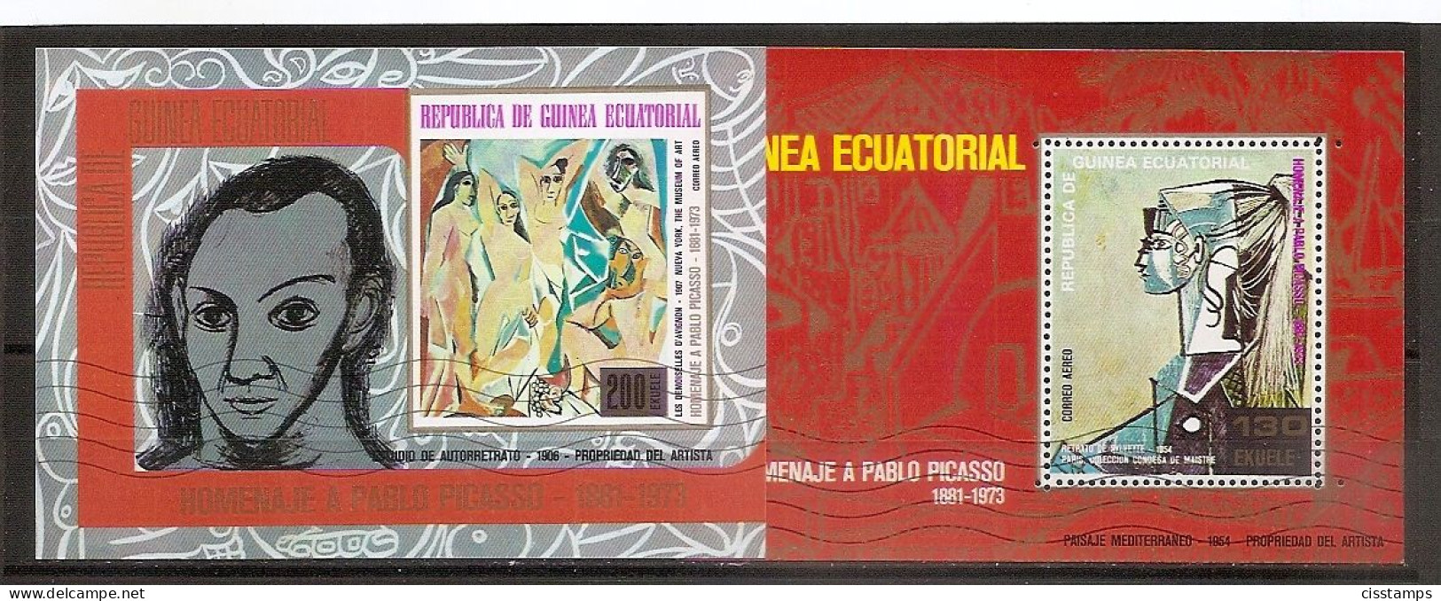 Equatorial Guinea 1974●Painting Picasso Red Period●only Blocs CTO - Guinea Equatoriale