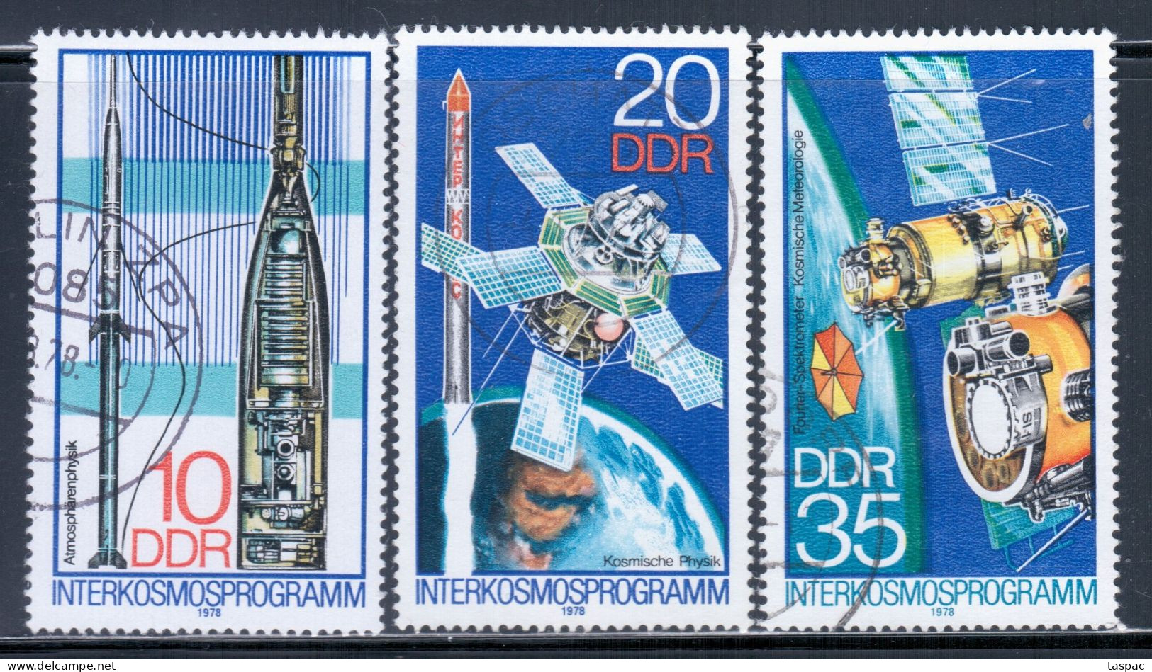 East Germany / DDR 1978 Mi# 2310-2312 Used - Intercosmos / Space - Europe