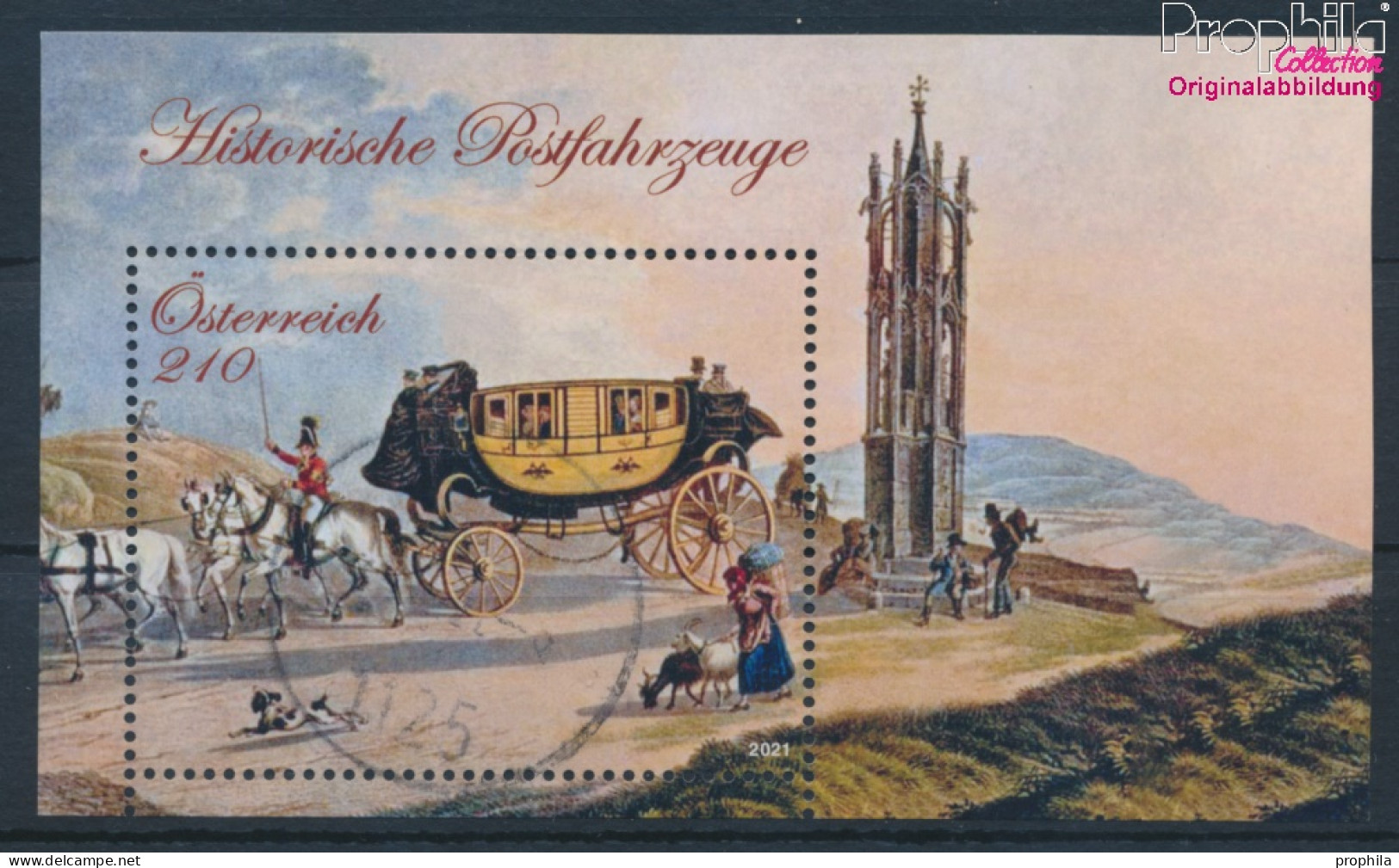 Österreich Block124 (kompl.Ausg.) Gestempelt 2021 Historische Postfahrzeuge (10404969 - Used Stamps