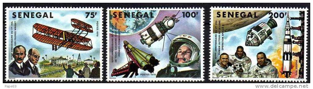Sénégal N° 500 / 02  XX Conquête De L'espace Sujets Divers Les 3 Valeurs  Sans Charnière, TB - Senegal (1960-...)
